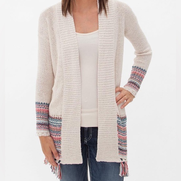Sweaters - Long White Cardigan Sweater Hoodie Jacket, Size 18/20 Women, $5